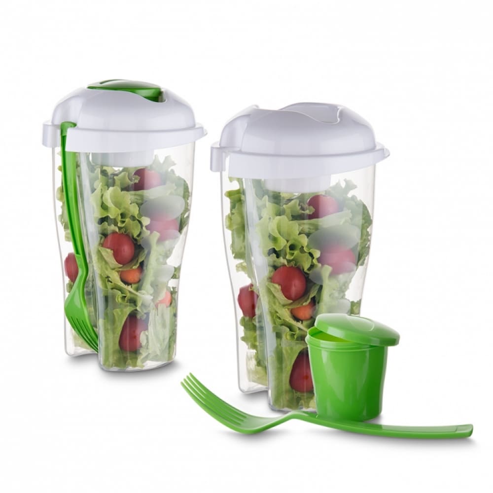 Copo Salada 850ml com Garfo e Suporte para Molho 13719