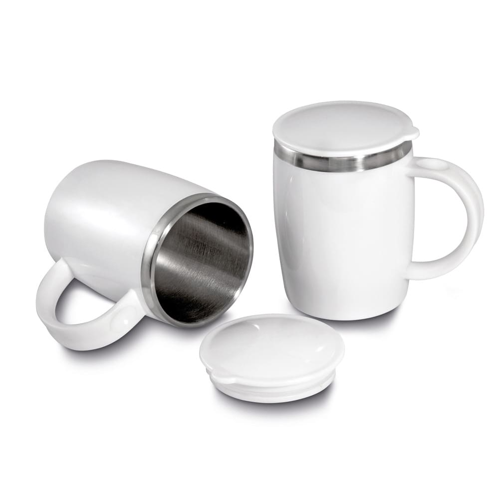 Caneca Plástica e Aço Inox 400ml CA0150